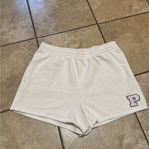 Women's White Shorts from Victoria secret PINK with Pink Lettering